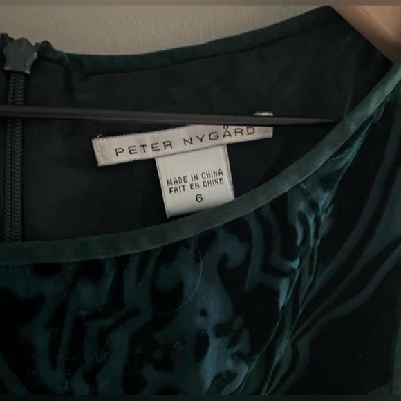 VINTAGE Dark green velvet maxi dress with scoop neck back size 6 - Picture 5 of 7